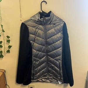 Calvin Klein jacket…It’s good for the winter & fall! Also comes with fur hoodie